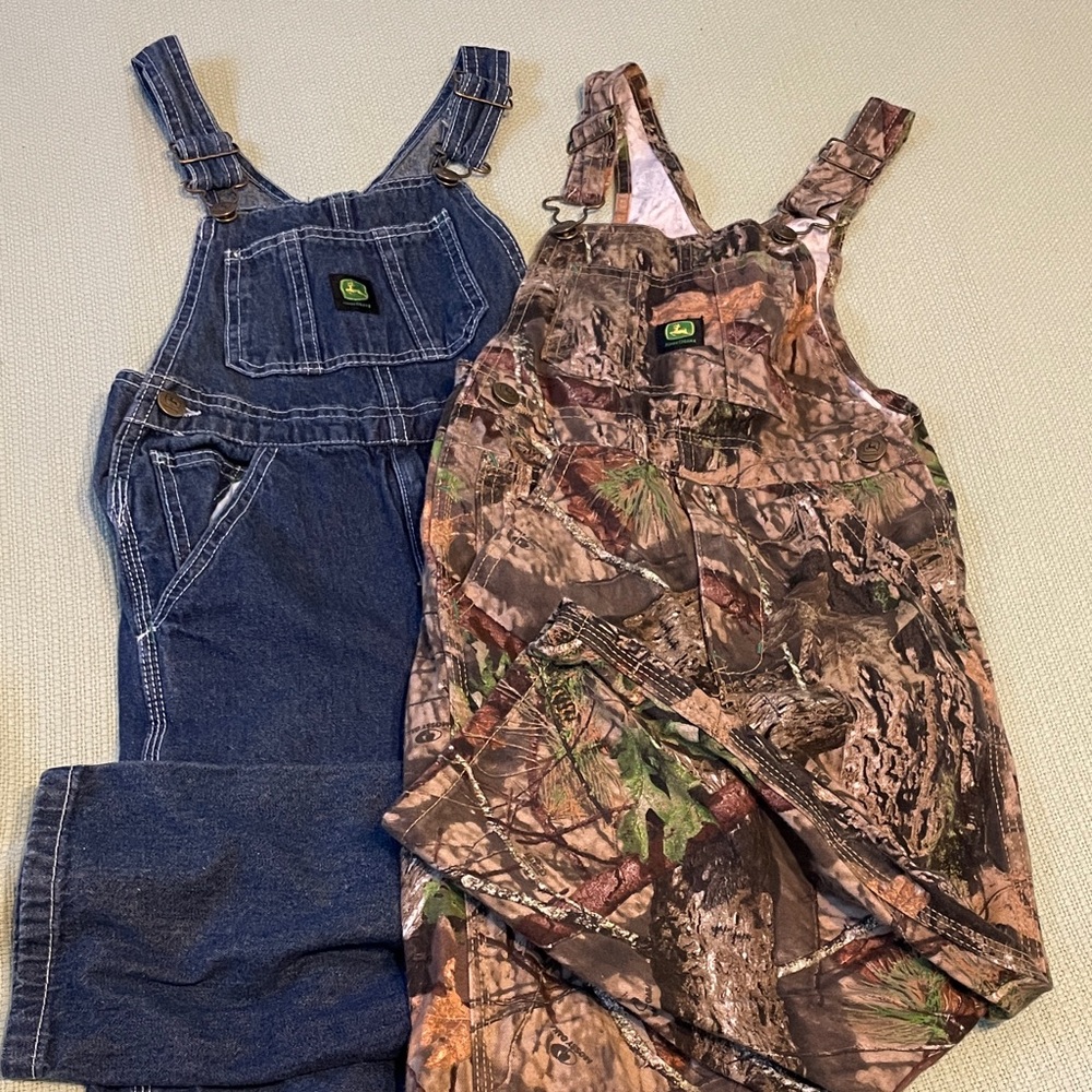 John Deere Kids Denim and Camo Overalls Set
